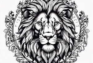 gothic lion tattoo idea