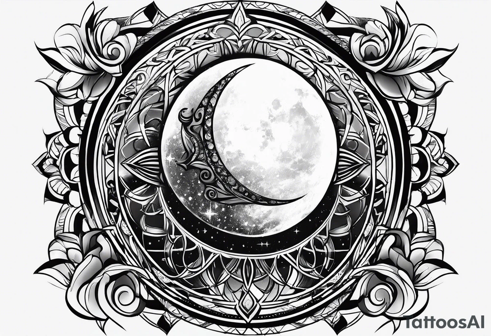 sacred moon tattoo idea