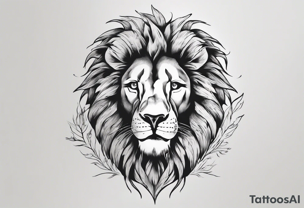 Lion in the sun tattoo idea