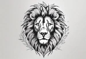 Lion in the sun tattoo idea