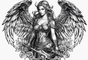 angel warrior tattoo idea