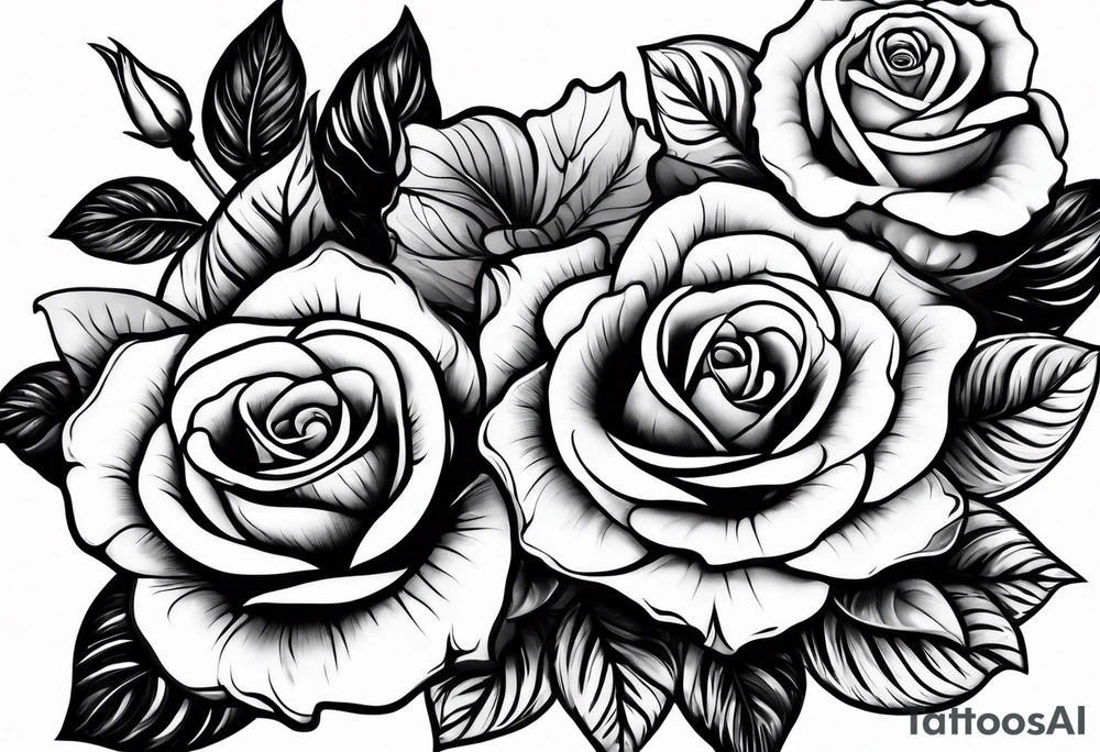 2 violets and 1 rose tattoo idea