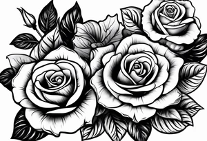 2 violets and 1 rose tattoo idea