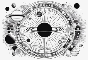 Symbols of the elements of the solar system arranged in order of distance from the sun tattoo idea
