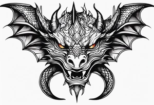 Dragon head facing front tattoo idea