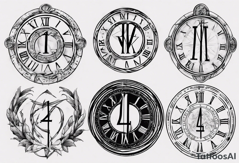 Roman numeral 4 tattoo idea