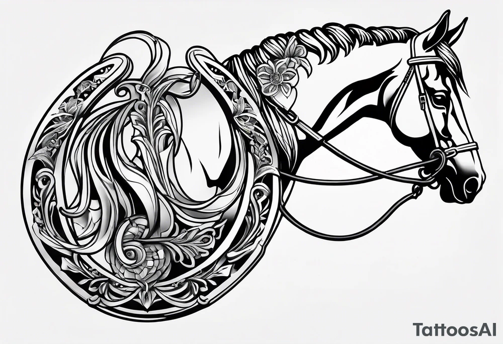 horseshoe made out of horse shoes tattoo idea
