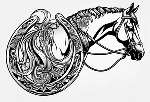 horseshoe made out of horse shoes tattoo idea