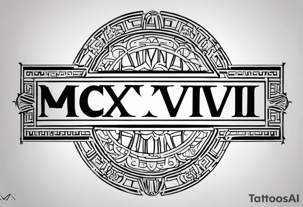MCCXVIII roman numerals tattoo idea