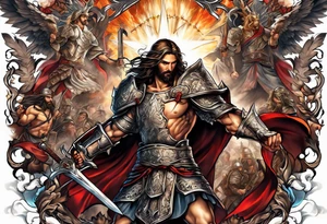 The armor of Jesus Christ fights off demons tattoo idea
