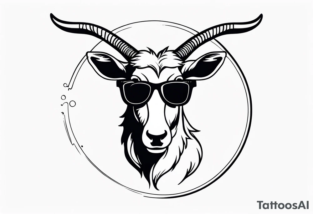 capricorn with sunglasses and shotgun tattoo idea