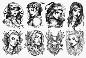 toples fighter girl tattoo idea
