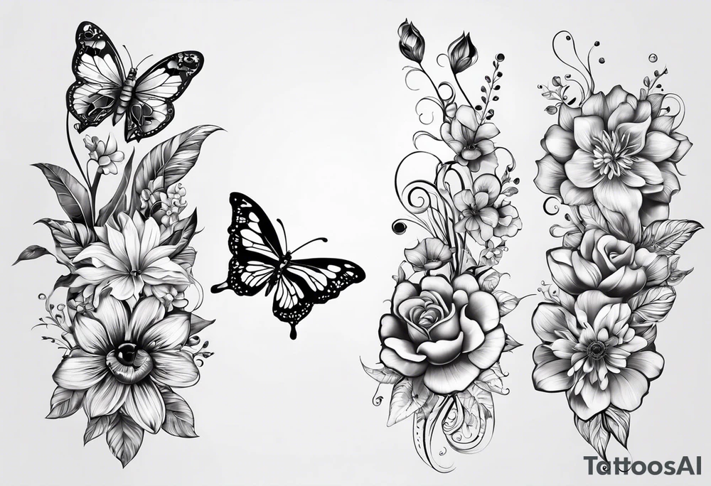 tattoo to represent that I have 3 children (girls). For inspiration I like flowers, butterflies, the beach, giraffes, tattoo idea