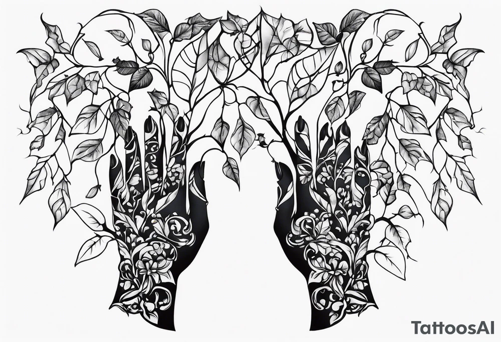 ivy, hands tattoo idea