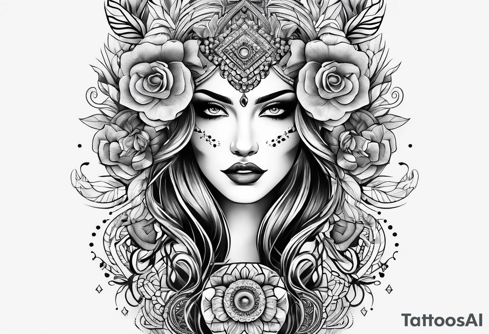 lobo feminino tattoo idea