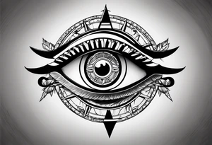 eye of horus inside compass tattoo idea