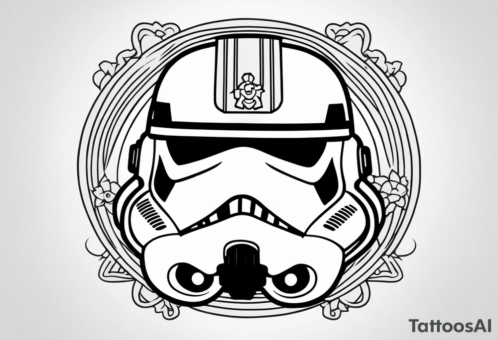 Storm trooper, sailor jerry, thick lines tattoo idea