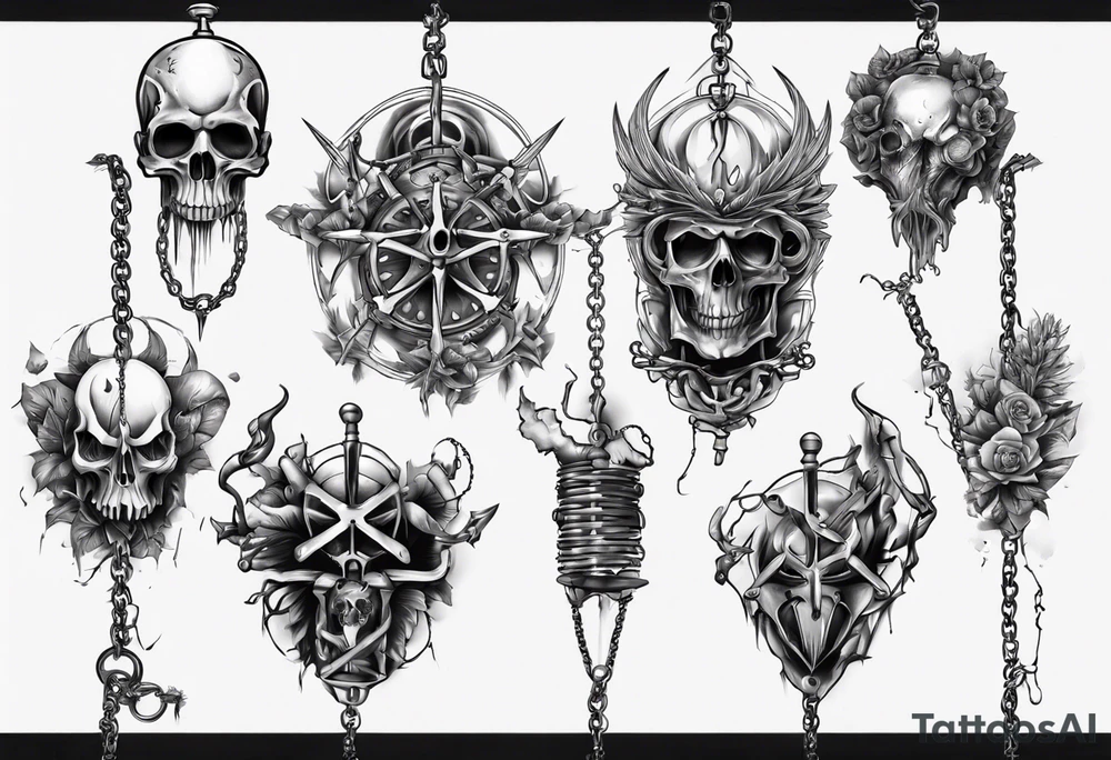 mace on a chain tattoo idea