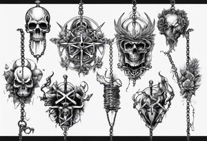 mace on a chain tattoo idea