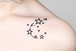 Stars wrapping collarbone tattoo idea