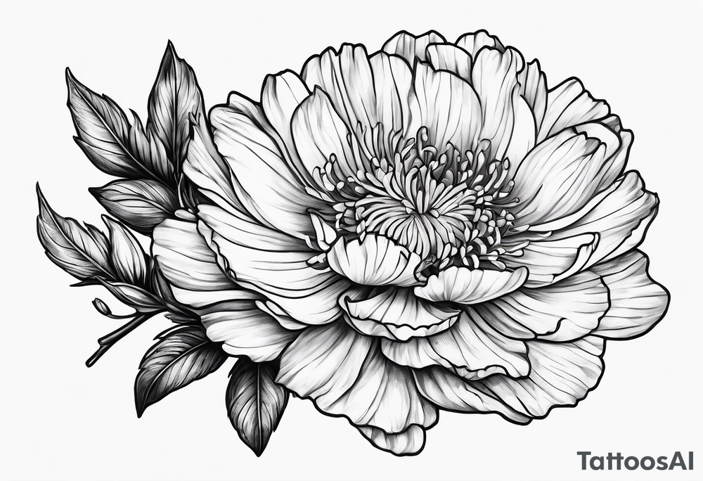Carnation aster and violet blossom flat lay tattoo idea