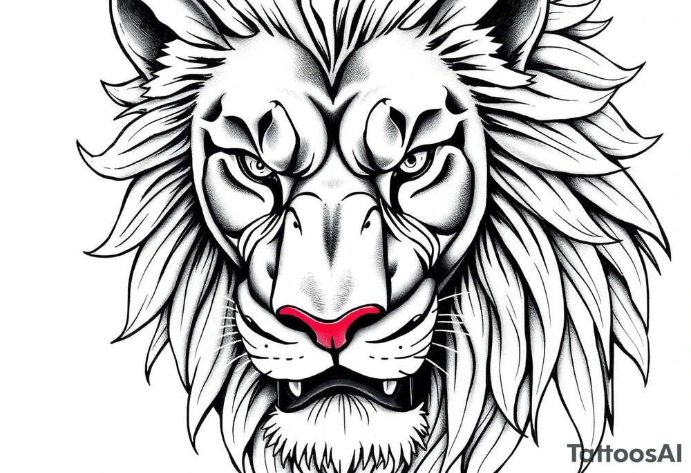 powerful majestic lion, close-up tattoo idea