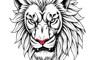 powerful majestic lion, close-up tattoo idea