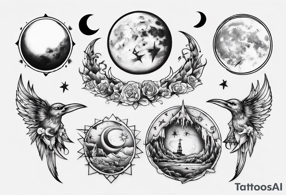 The lighting moon tattoo idea