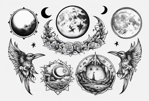 The lighting moon tattoo idea