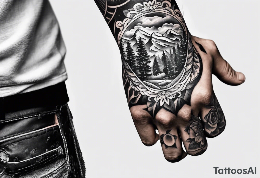 Forearm vertical, 2 hikers tattoo idea