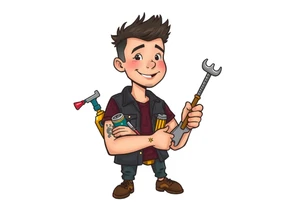 Handsome young adult guy is  occasionally found witch supplies, tools, equipment tattoo idea