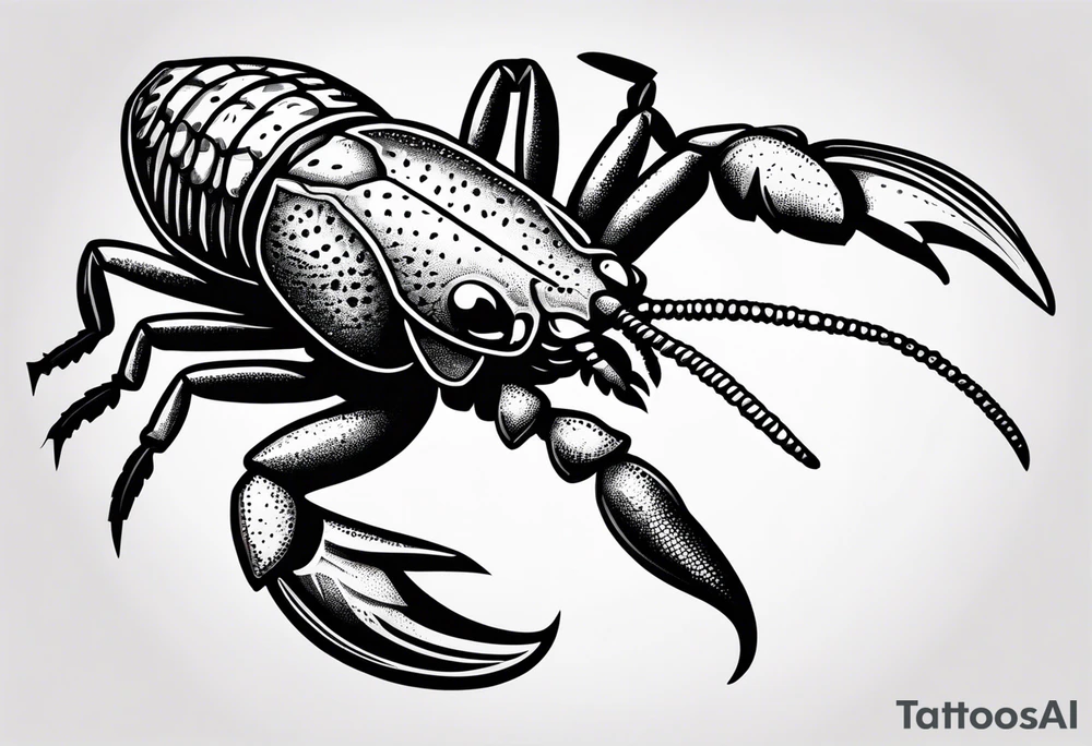 Crayfish with small body tattoo idea