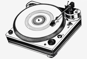 Recordplayer minimalistic in 2D tattoo idea