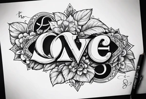 Tattoo with the name of lover and the date of first meet and towards infinity tattoo idea