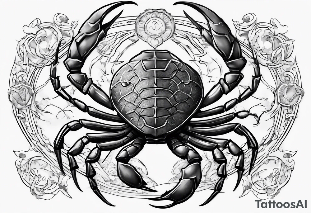 Scorpion with zodiac sign tattoo idea
