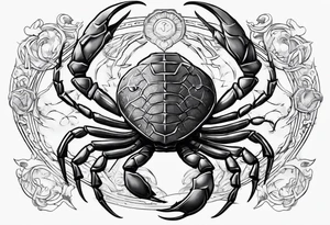 Scorpion with zodiac sign tattoo idea