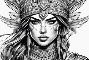Woman warrior tattoo idea
