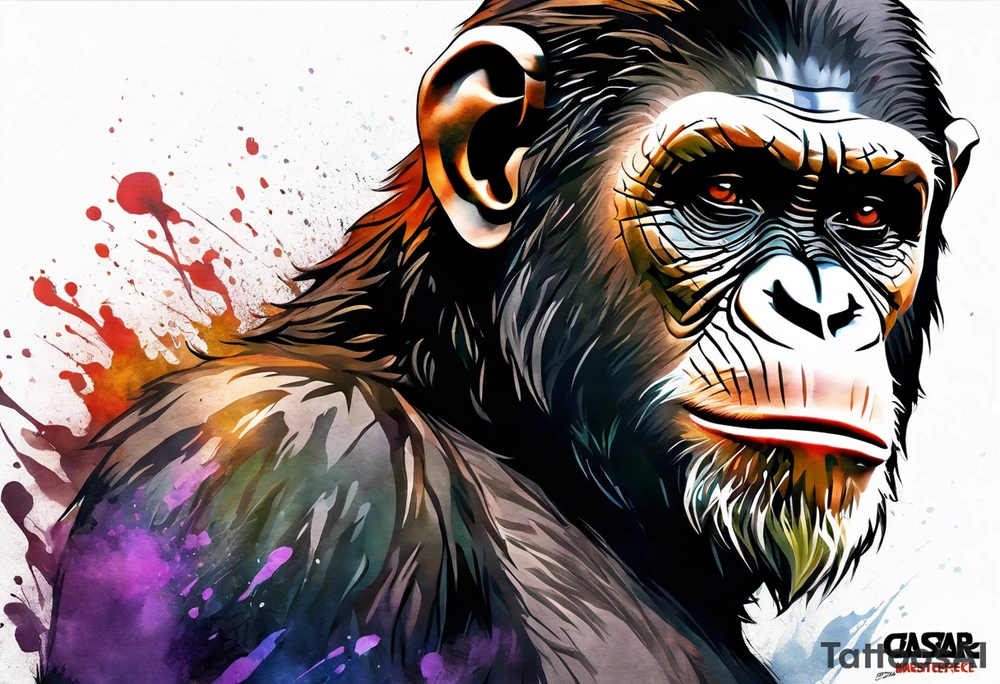 Caesar from the movie planet of the apes tattoo idea