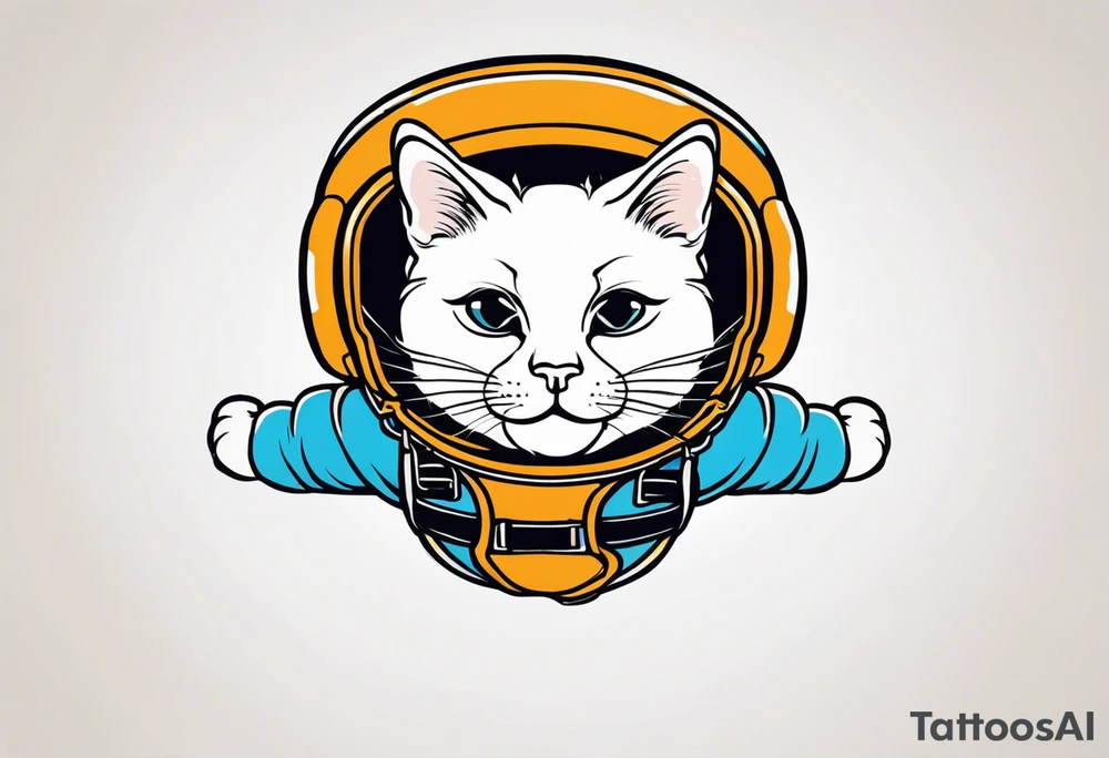 a cat going skydiving tattoo idea