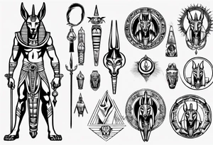 Egyptian god Anubis tattoo idea
