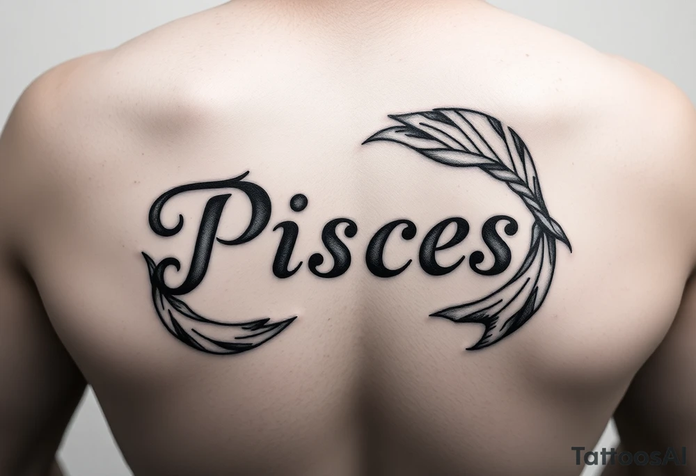 From the word “Pisces” around the word female characteristics of the zodiac sign tattoo idea
