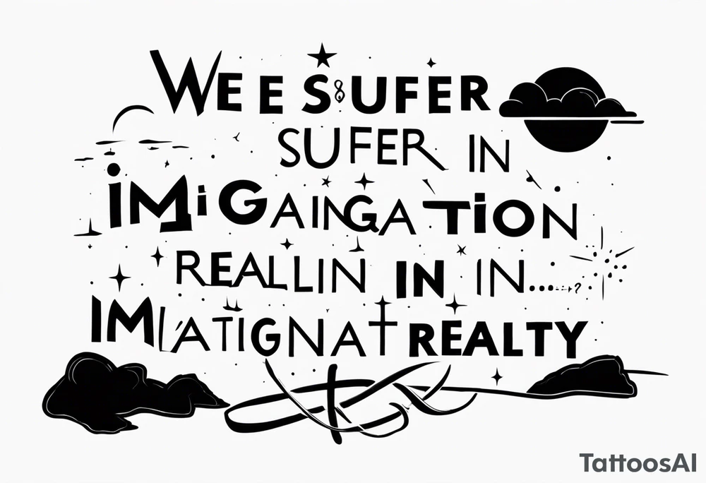 Quote "We suffer more in imagination than in reality" tattoo idea