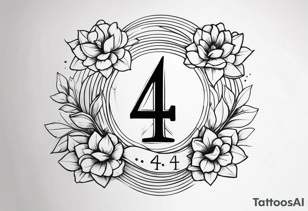 number 4 in a card tattoo idea