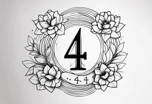 number 4 in a card tattoo idea