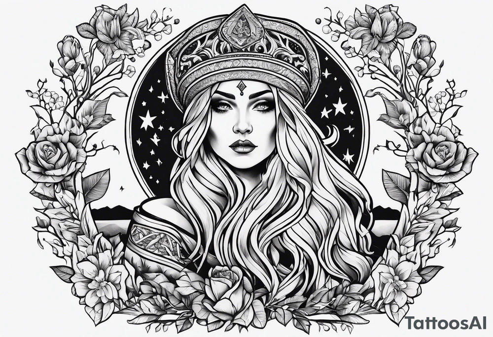 Russian old witch tattoo idea