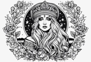 Russian old witch tattoo idea