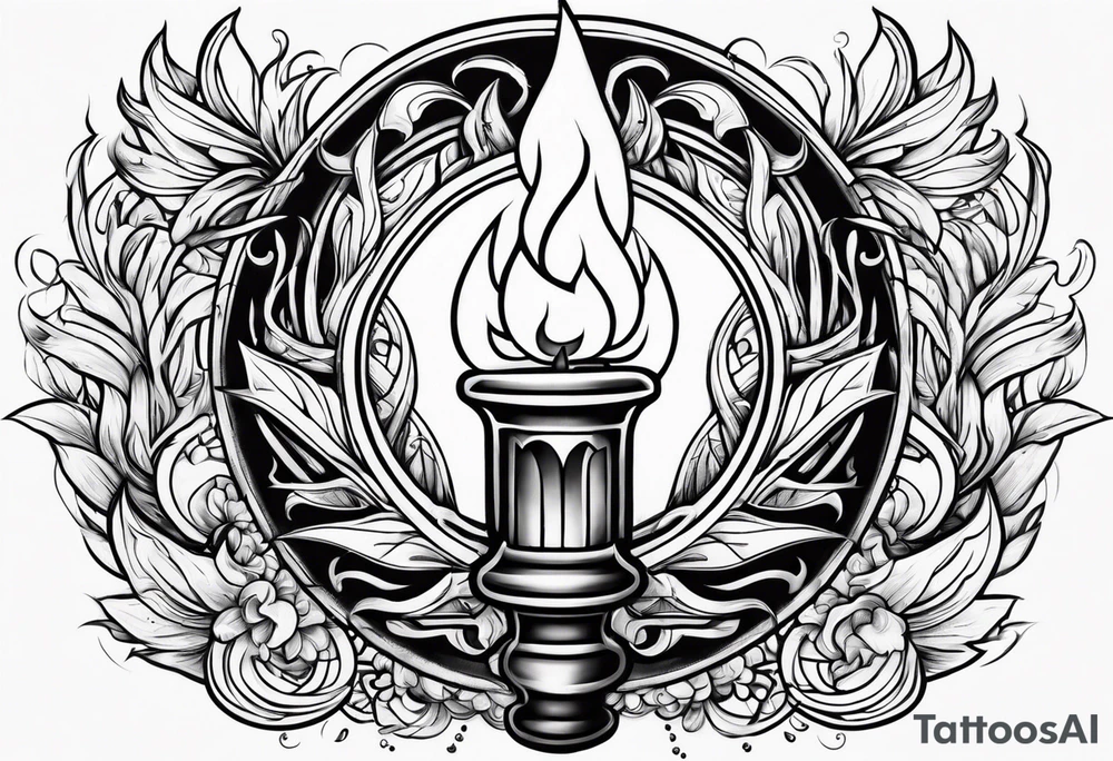 Torch and flames tattoo idea
