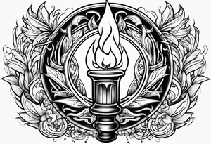 Torch and flames tattoo idea
