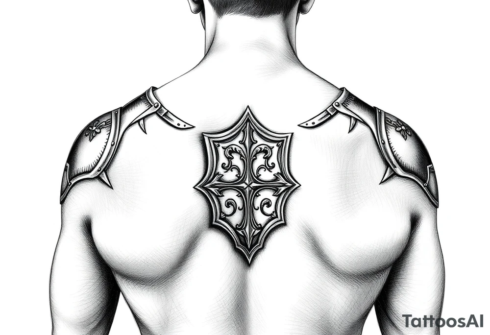 Mid-evil
 Shoulder plate armor tattoo idea