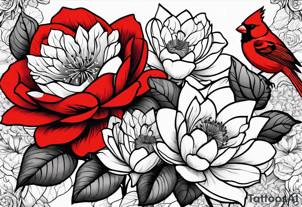 roses, Libra lady, butterflies, lotus flower, cherry blossom flowers, a red cardinal tattoo idea